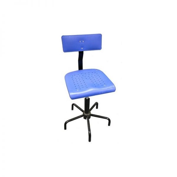 Silla de costura azul con pistón de gas 5 patas