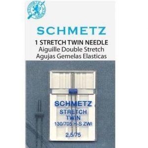 Aguja Schmetz Gemela Stretch (Punta de bola) 2,5 mm